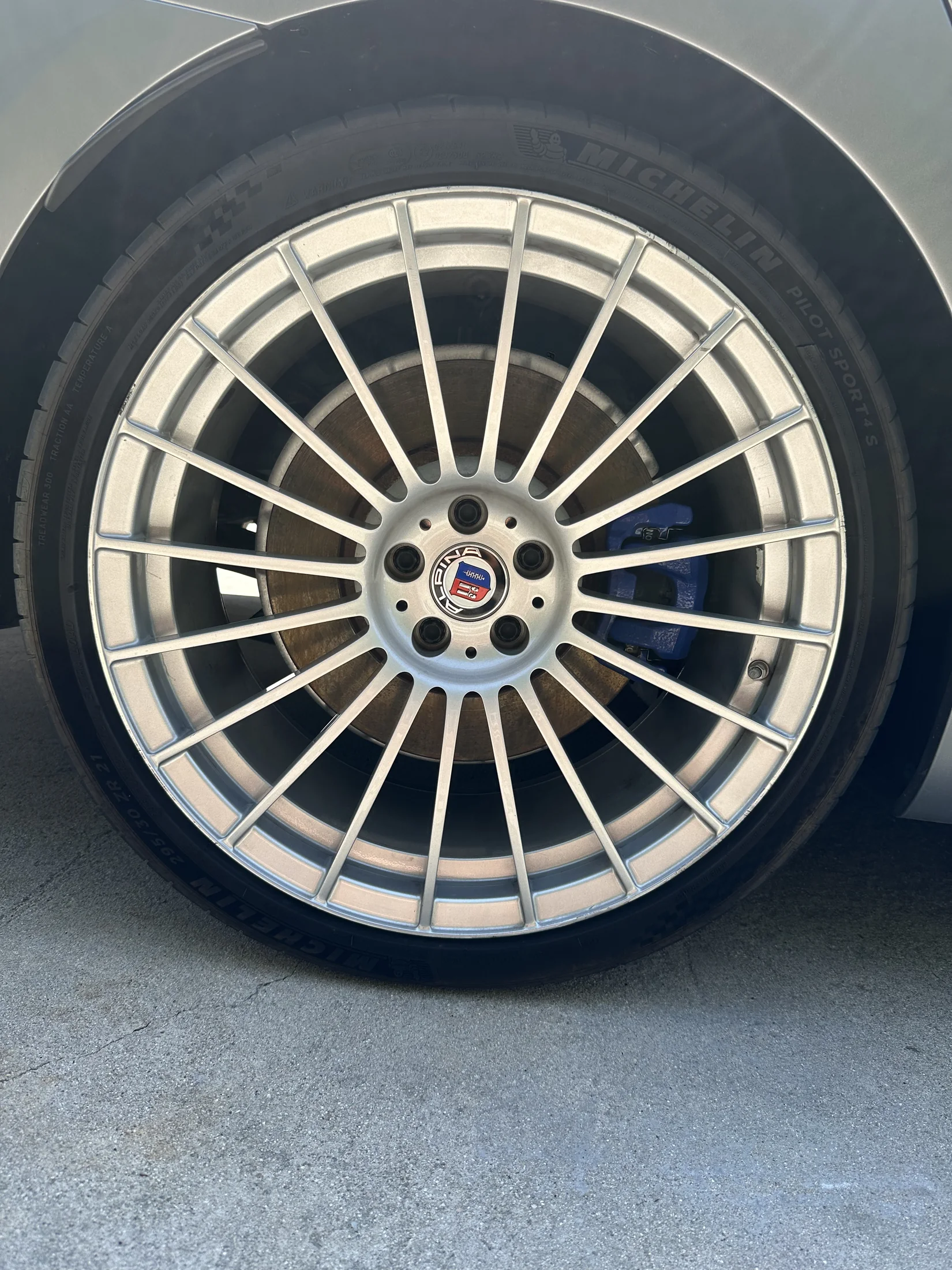 Clean Alpina wheel after mobile detailing