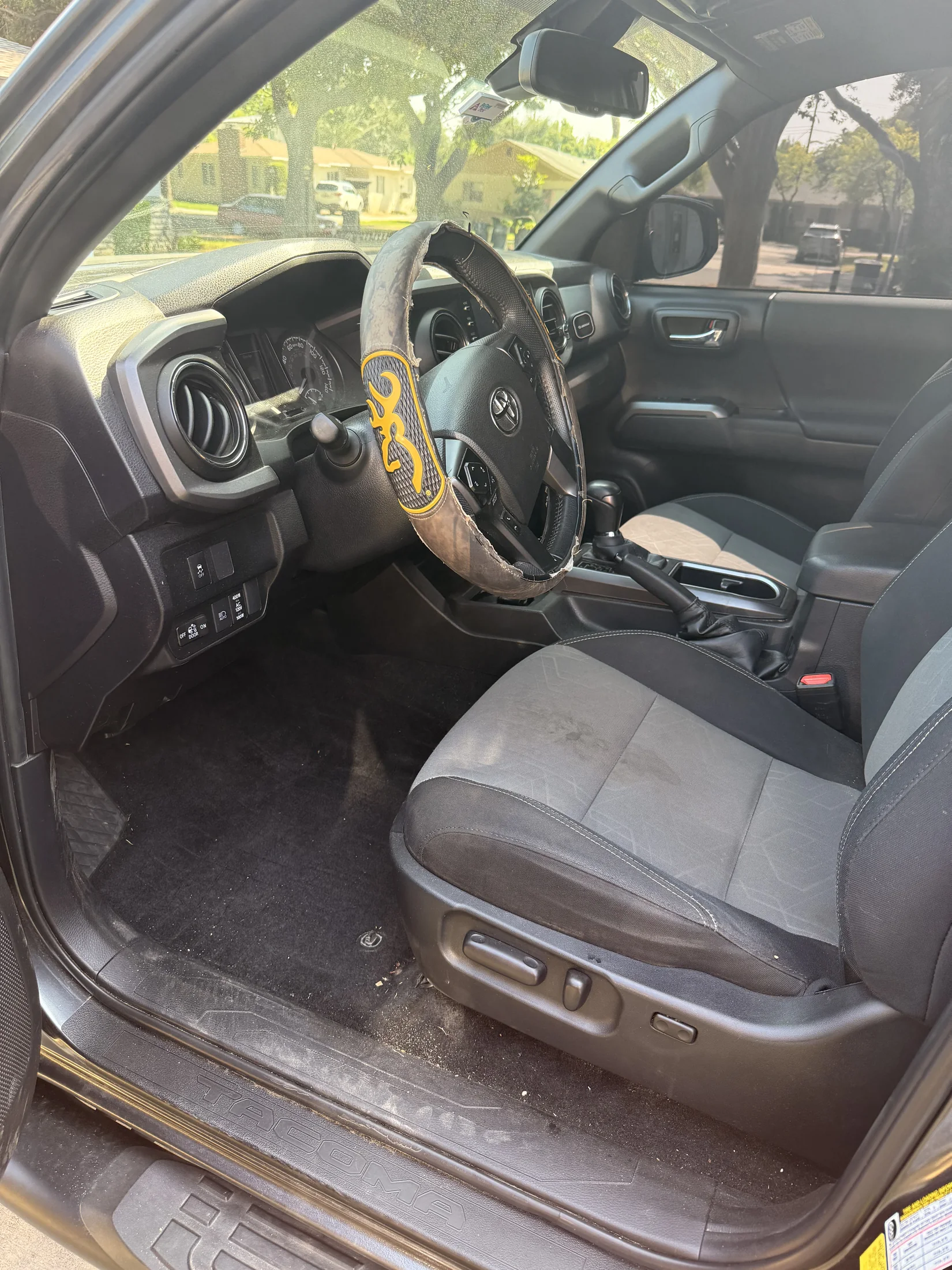 Toyota Tacoma cabin before interior detailing